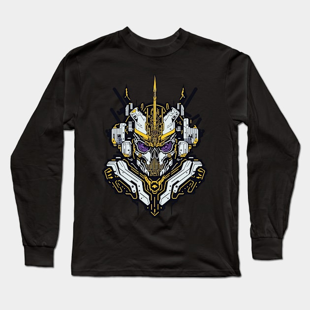 Mecha Skull S02 D88 Long Sleeve T-Shirt by Houerd